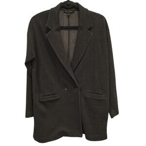 Banana Republic Womens Sweater Blazer Size M Cotton Grey Classic Preppy Business